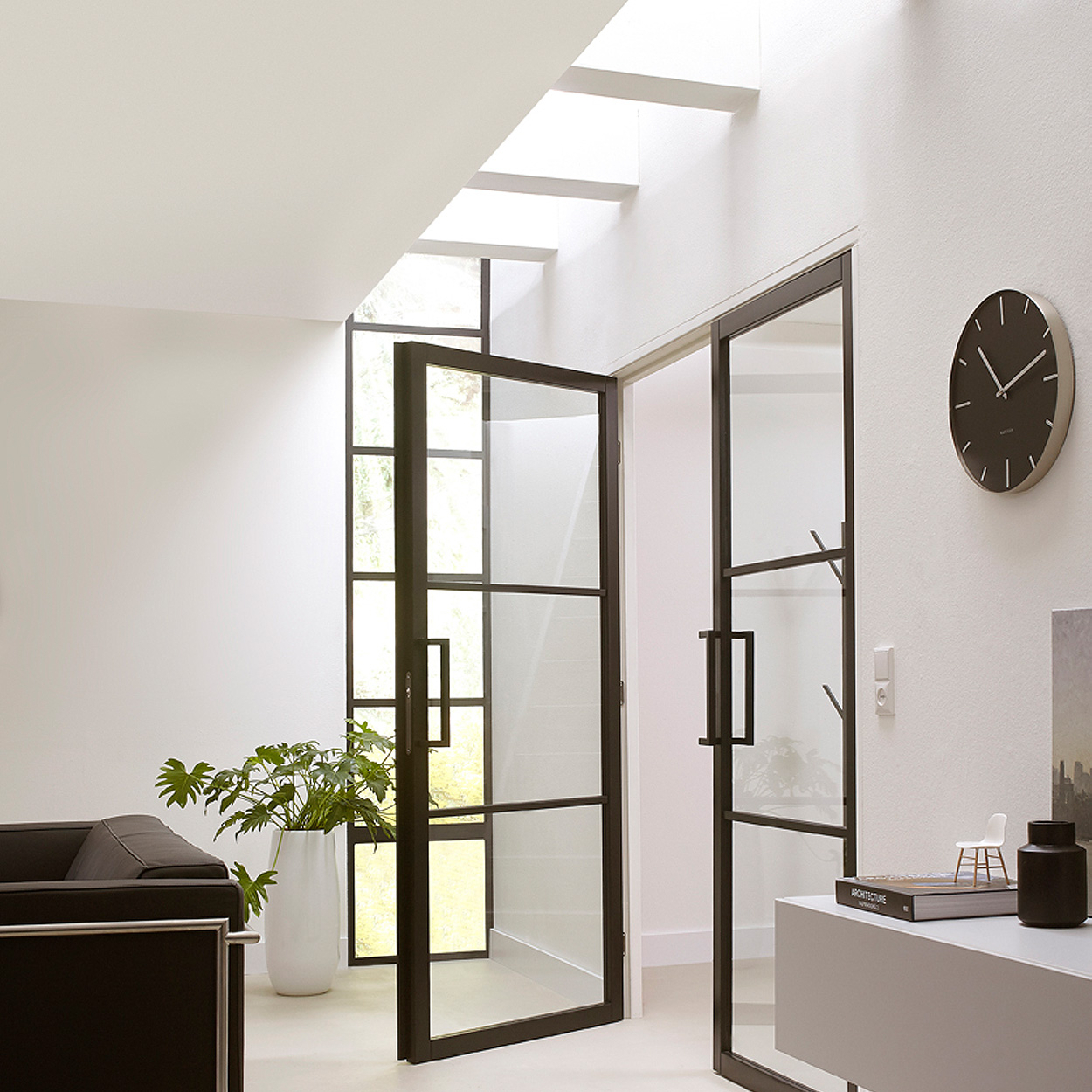 Binnendeur Skantrae SSL 14509 Blank Glas Zwart Gelakt